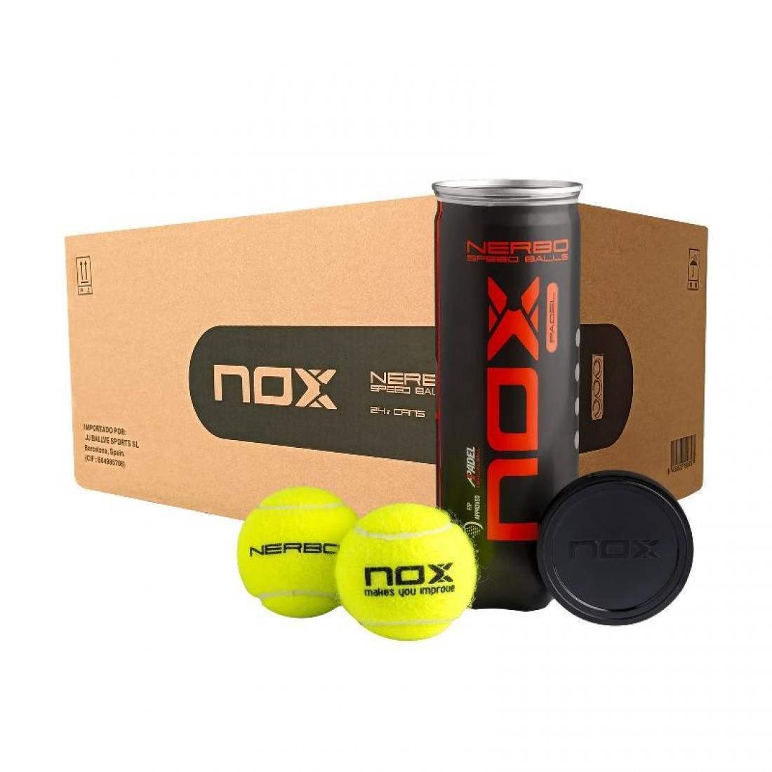 Cajon 72 Pelotas - 24 Botes de 3 uds - Nox Nerbo